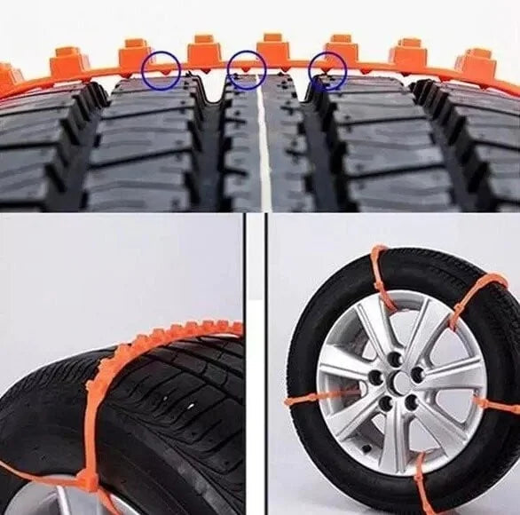 Tire Snow Chains Nylon Anti-Slip Adjustable 18-32 Inches