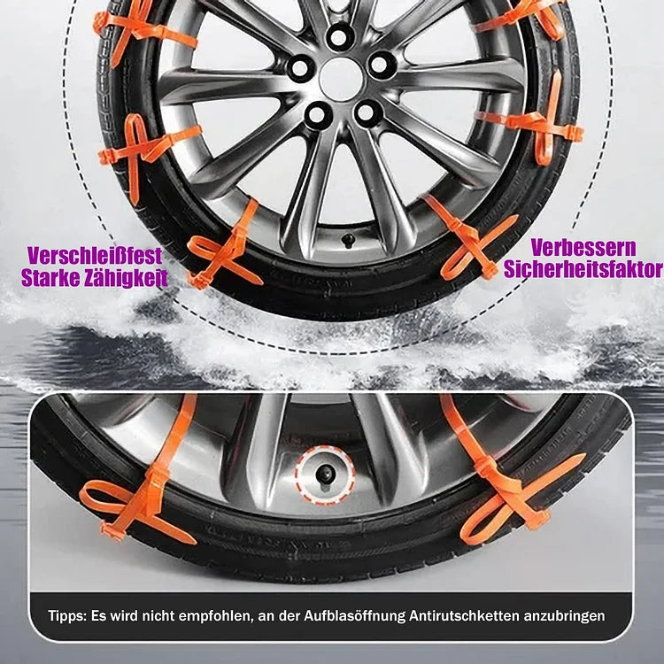 Tire Snow Chains Nylon Anti-Slip Adjustable 18-32 Inches