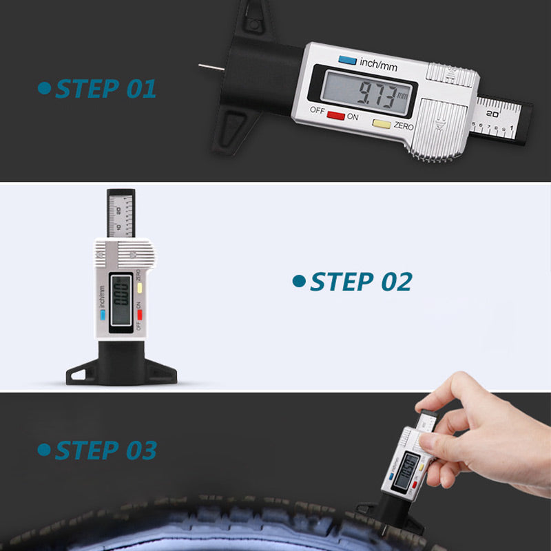Tire Tread Depth Gauge Digital Accurate 0.01 mm
