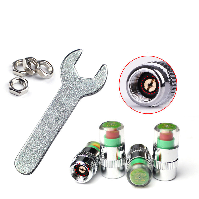 Tire Valve Caps Color-Coded Pressure Indicator & Airtight Seal