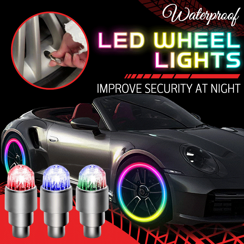 Tire Valve Caps Motion-Activated Flashing LED Waterproof