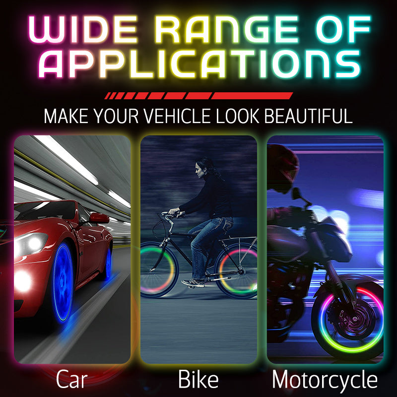 Tire Valve Caps Motion-Activated Flashing LED Waterproof