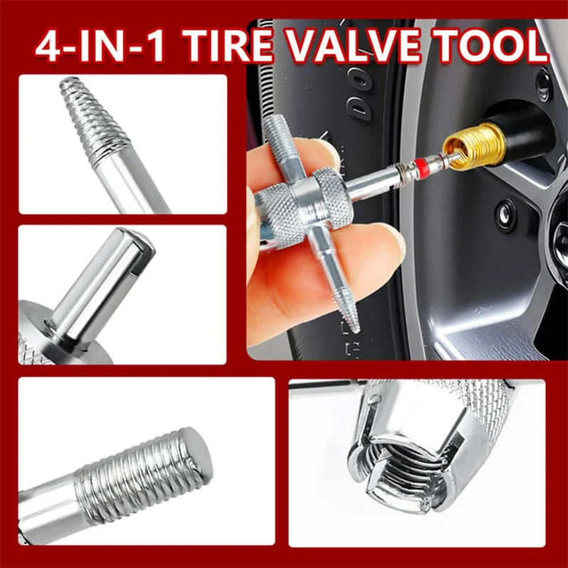 Tire Valve Repair Kit 5-In-1 Steel T-Handle