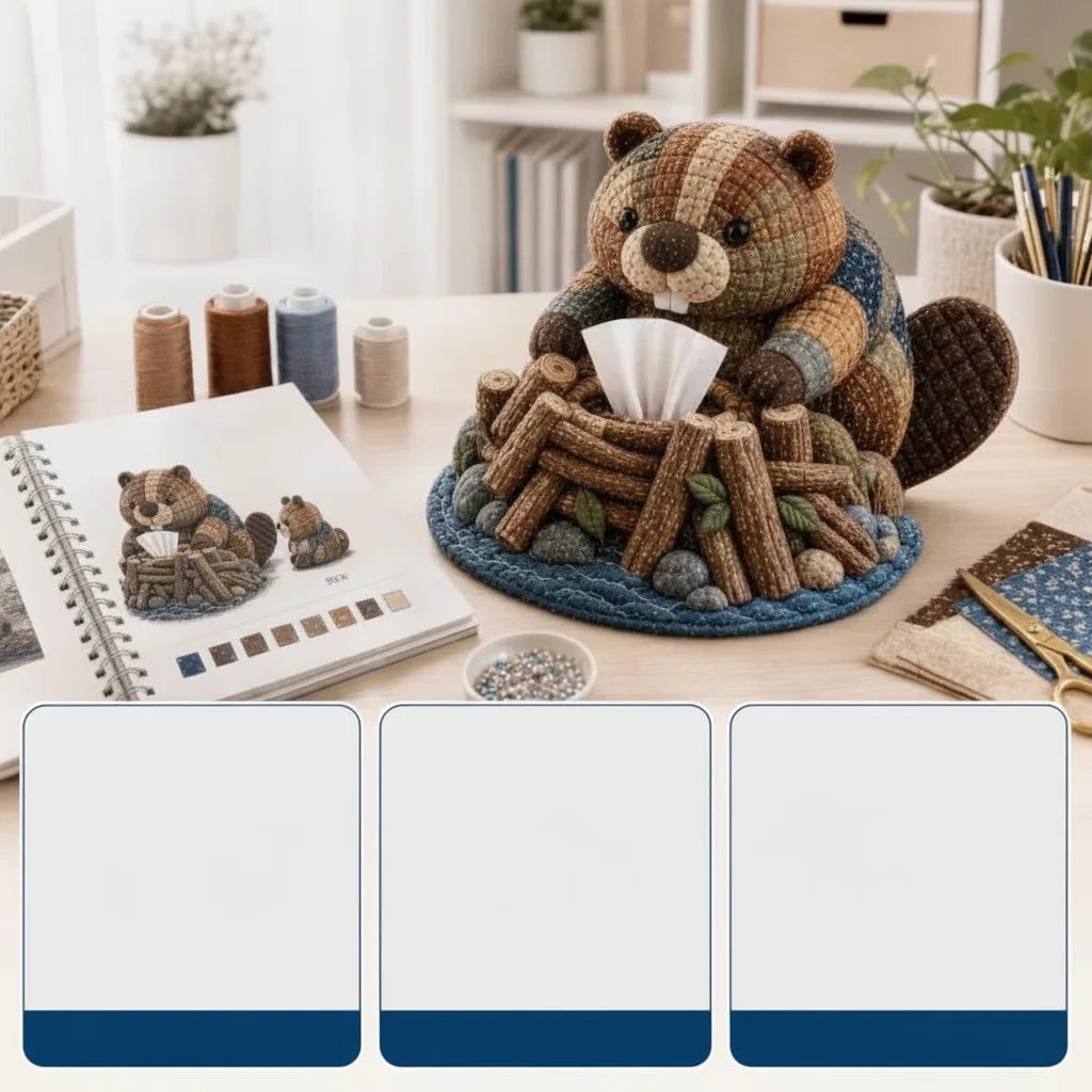 Tissue Box Kit DIY 16 Animal Designs Cotton Blend