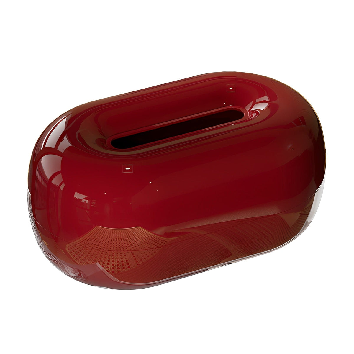 Tissue Holder Sculptural Pebble Shape Glossy Ceramic