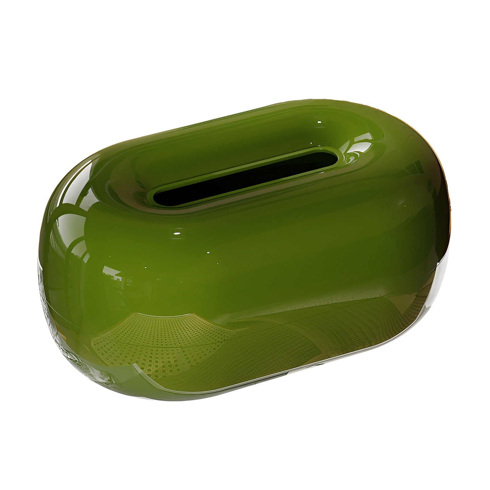 Tissue Holder Sculptural Pebble Shape Glossy Ceramic