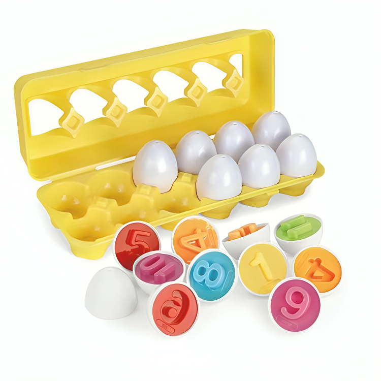 Toddler Puzzle Egg Set Shape & Color BPA-Free 12-Piece
