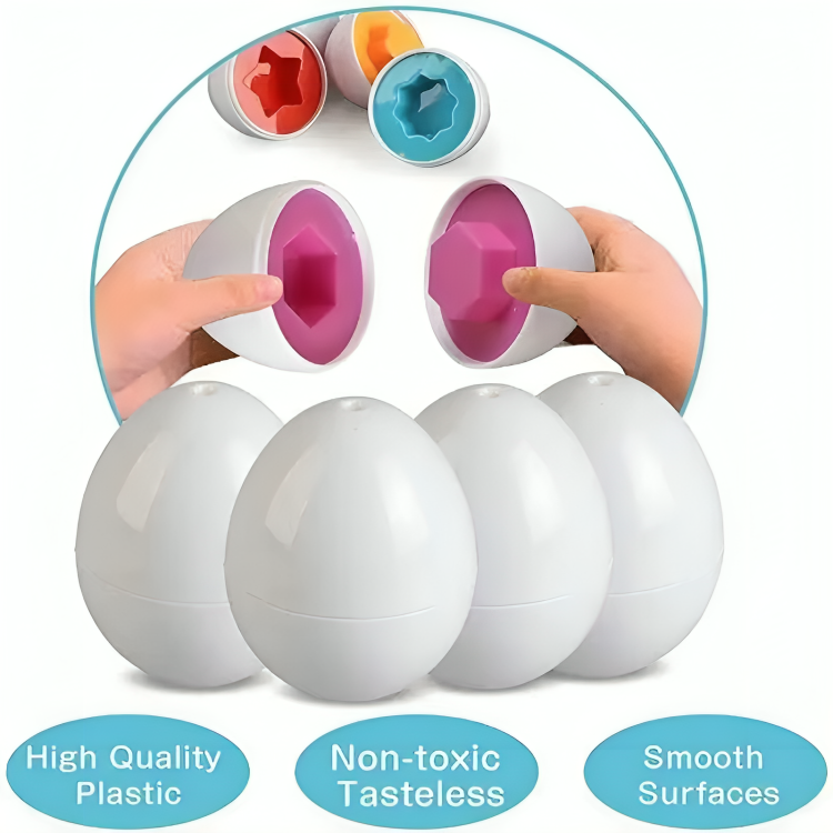 Toddler Puzzle Egg Set Shape & Color BPA-Free 12-Piece