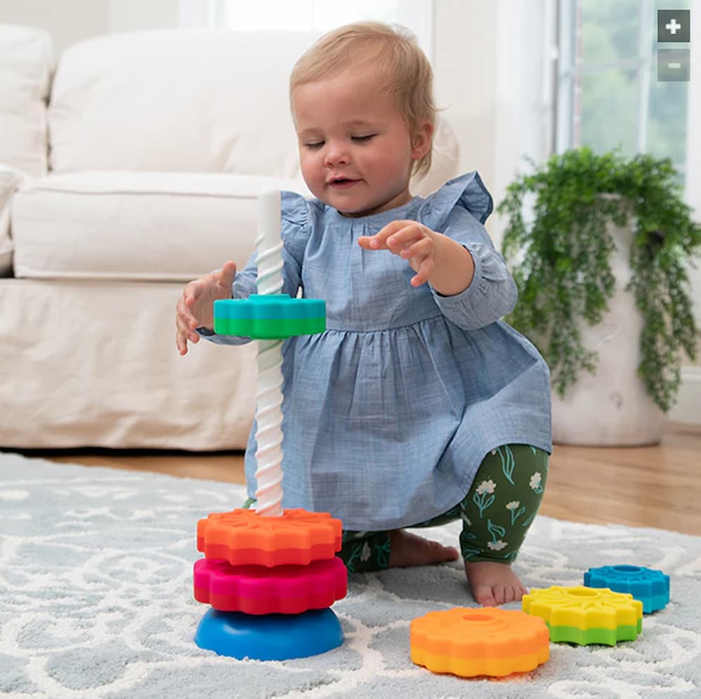 Toddler Stacking Tower Spiral Slide 6 Color Discs