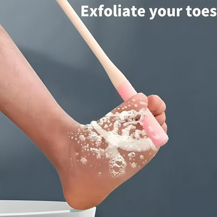 Toe Cleaner Brush Ergonomic Handle & Soft Silicone Bristles