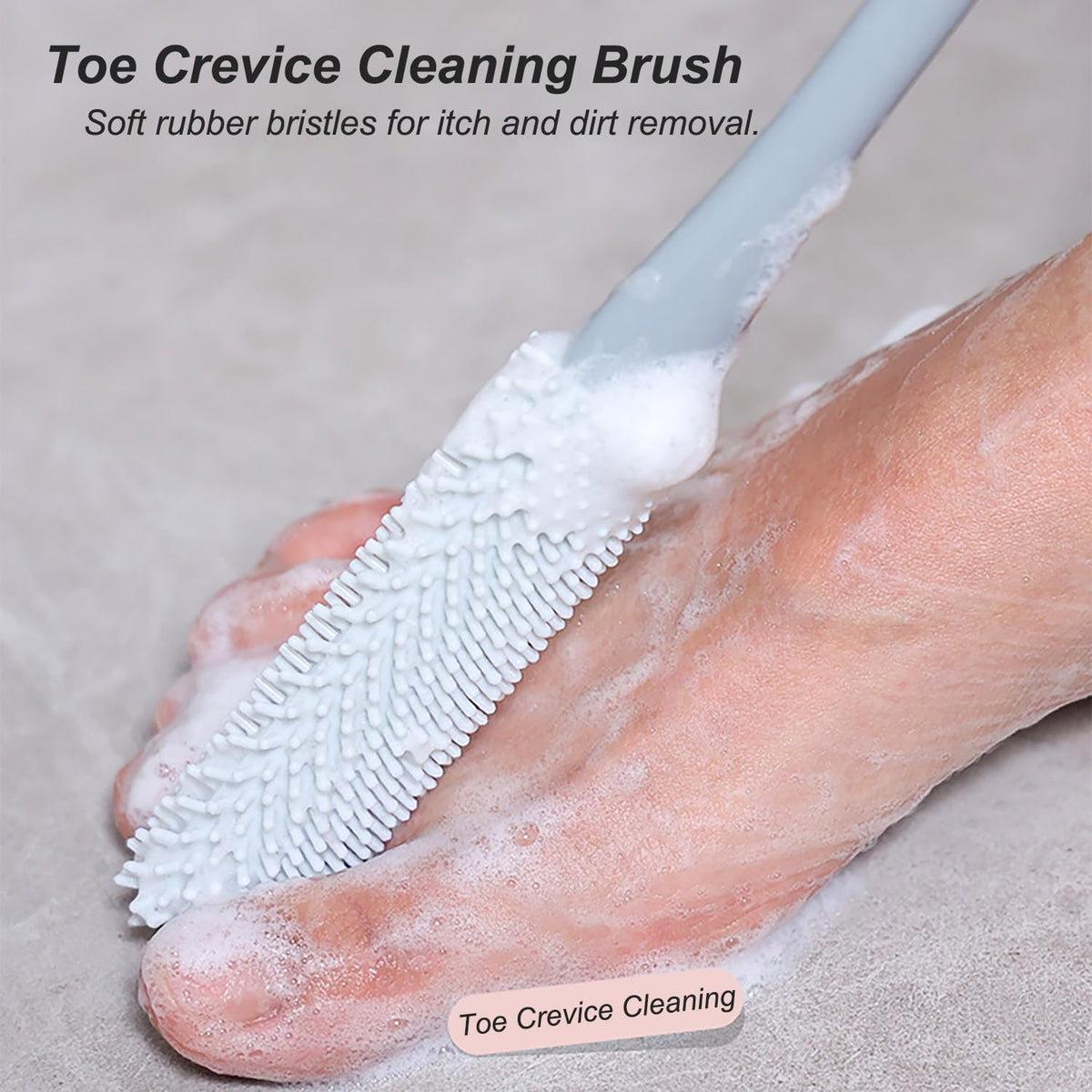 Toe Gap Cleaner Ergonomic Long Handle & Soft Bristles