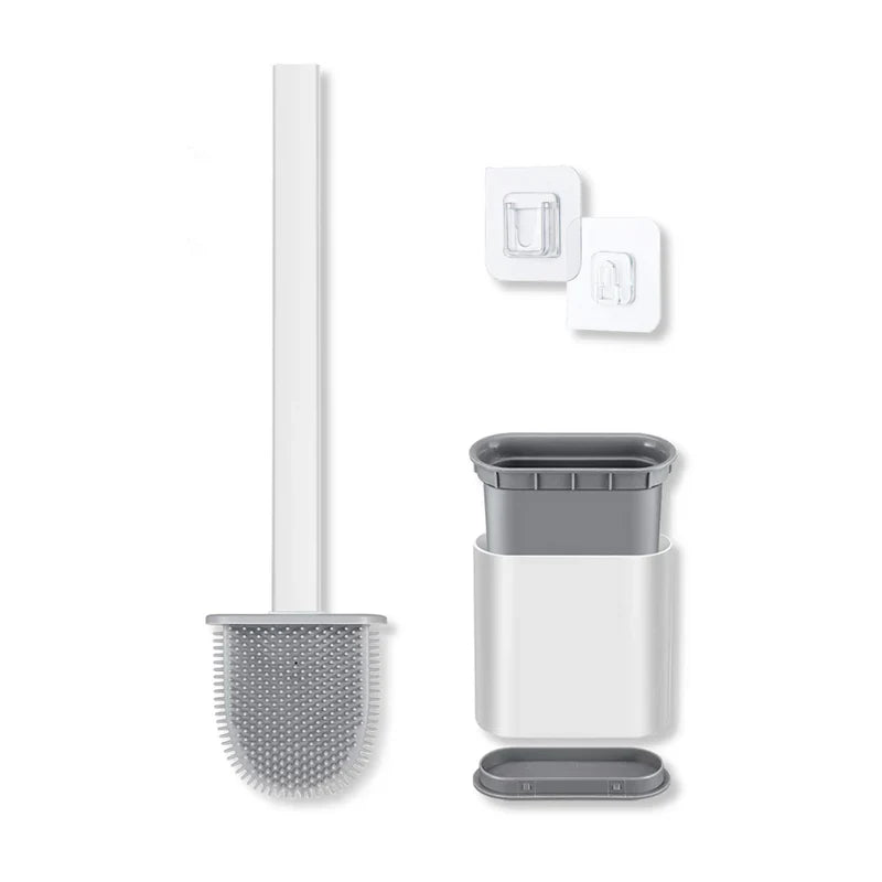 Toilet Brush D-Shaped Silicone Ventilated Holder
