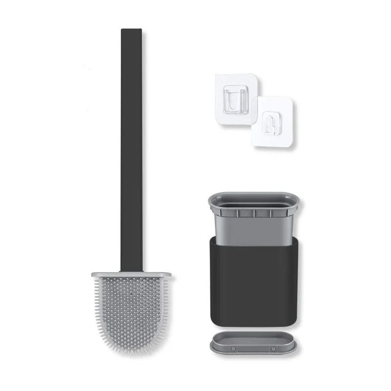 Toilet Brush D-Shaped Silicone Ventilated Holder
