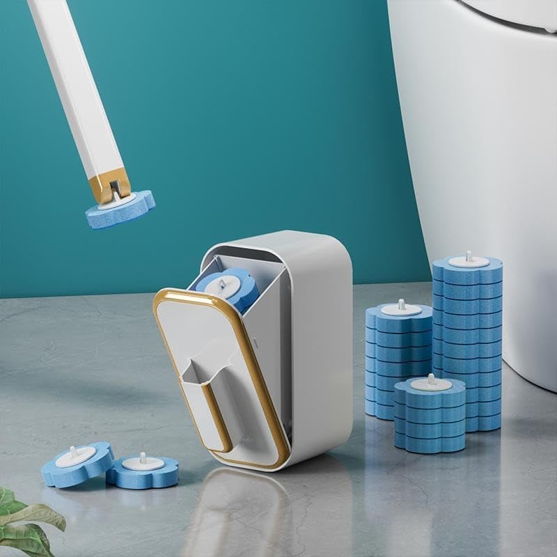 Toilet Brush Disposable Heads Antibacterial Coating & Wall Mount