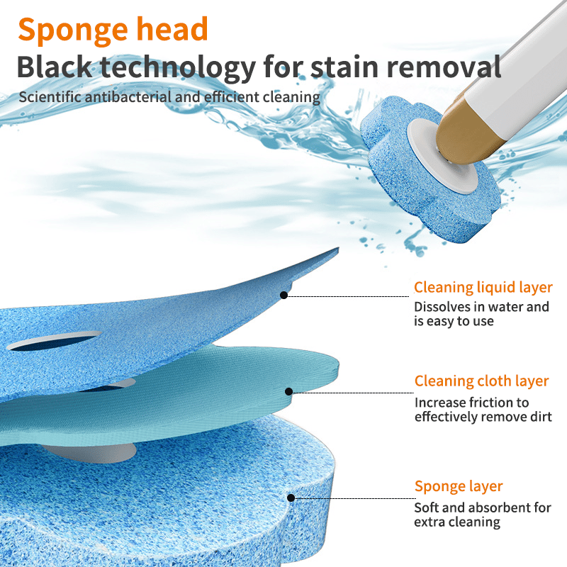 Toilet Brush Disposable Heads Antibacterial Coating & Wall Mount