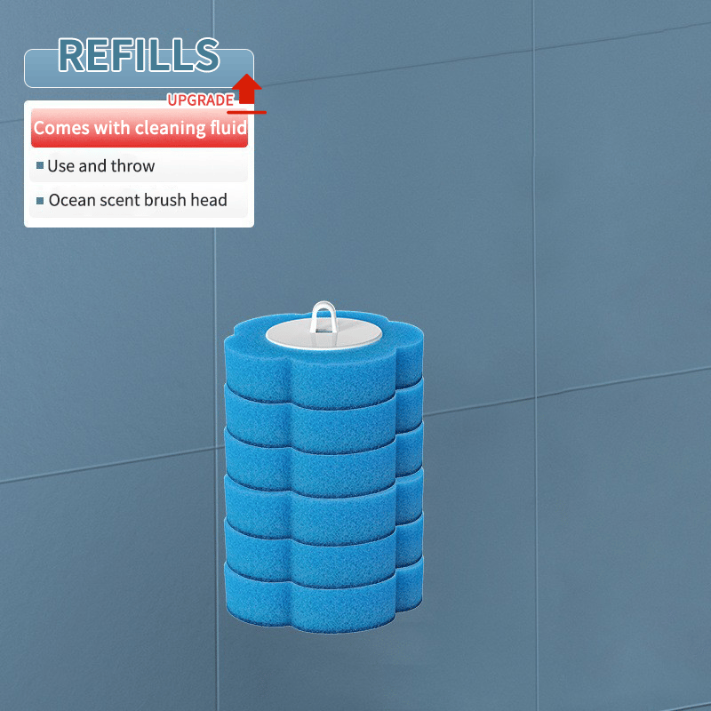 Toilet Brush Disposable Heads Antibacterial Coating & Wall Mount