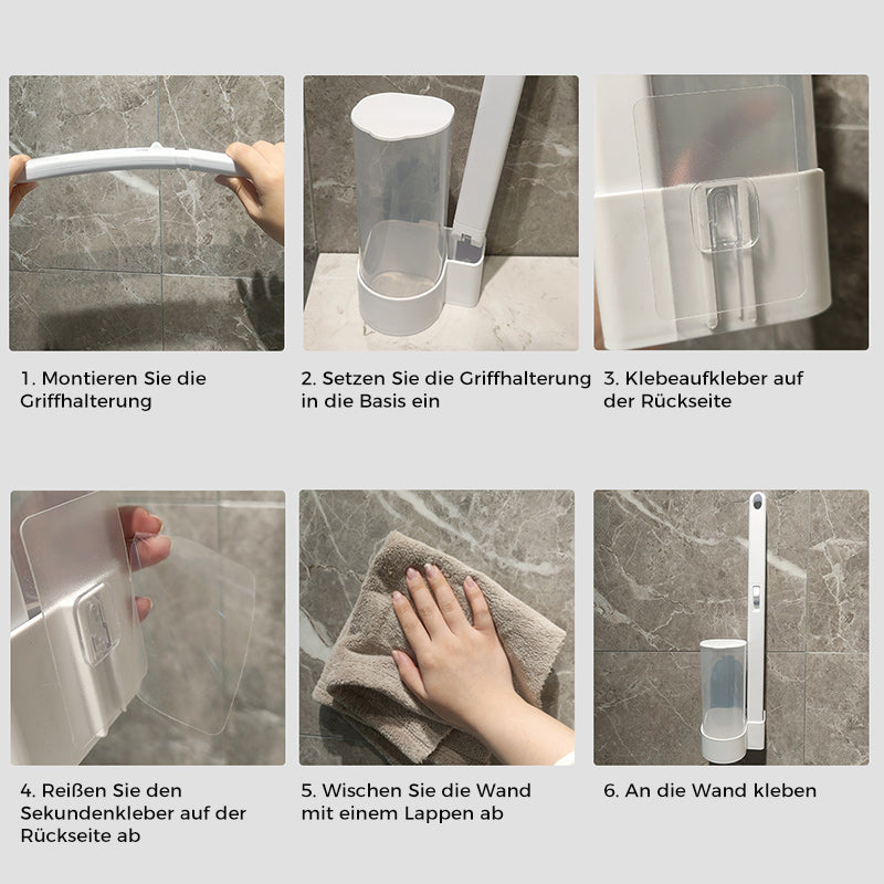 Toilet Brush Disposable Prefilled Sponge Heads Button Release