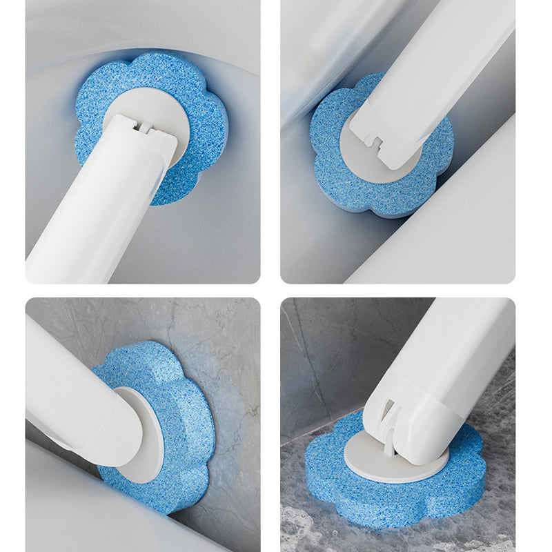 Toilet Brush Disposable Prefilled Sponge Heads Button Release