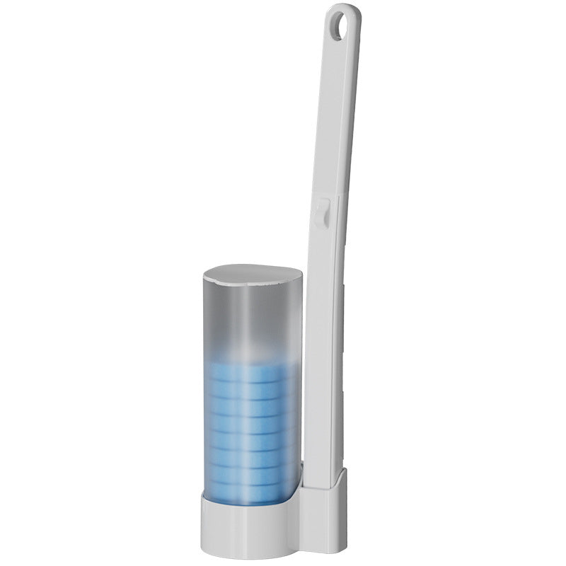 Toilet Brush Disposable Prefilled Sponge Heads Button Release