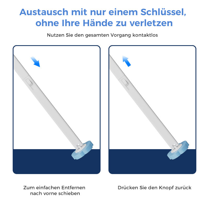 Toilet Brush Disposable Prefilled Sponge Heads Button Release