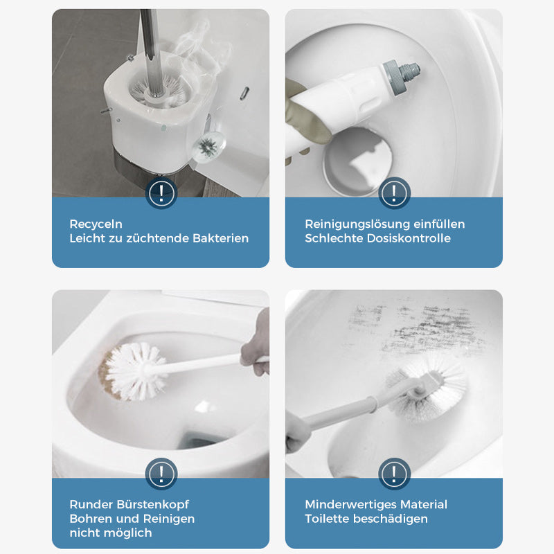 Toilet Brush Disposable Prefilled Sponge Heads Button Release