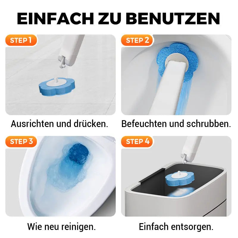 Toilet Brush Disposable Sponge Heads & Holder Set of 18