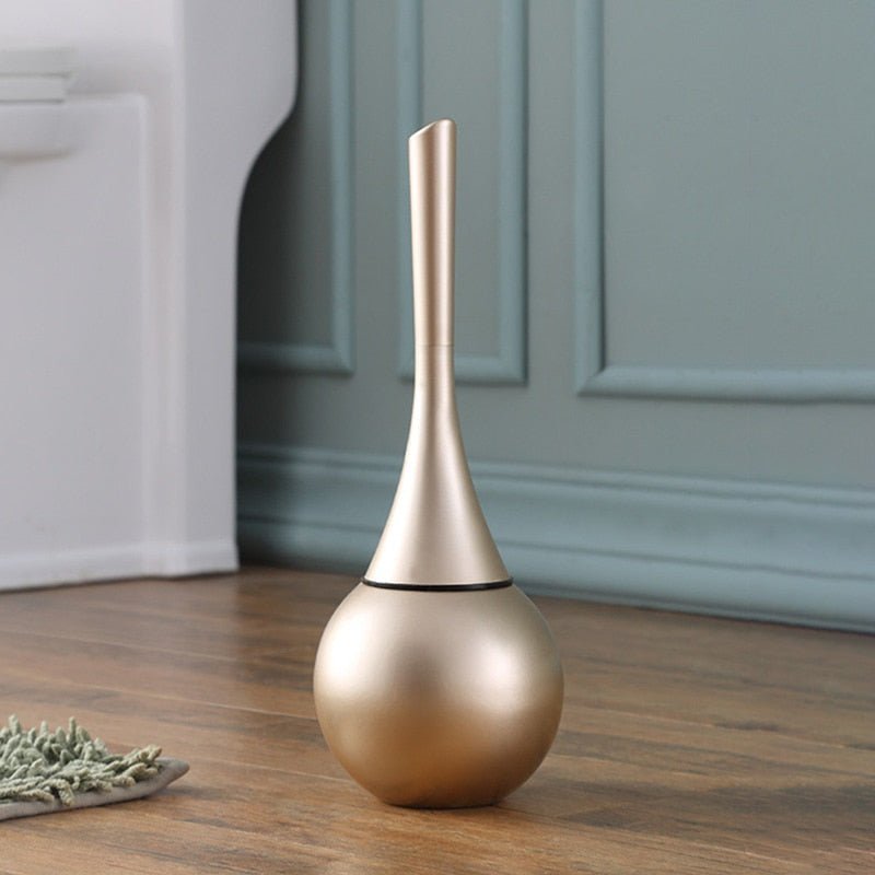 Toilet Brush & Holder Silicone Head Quick-Dry Ventilated Base