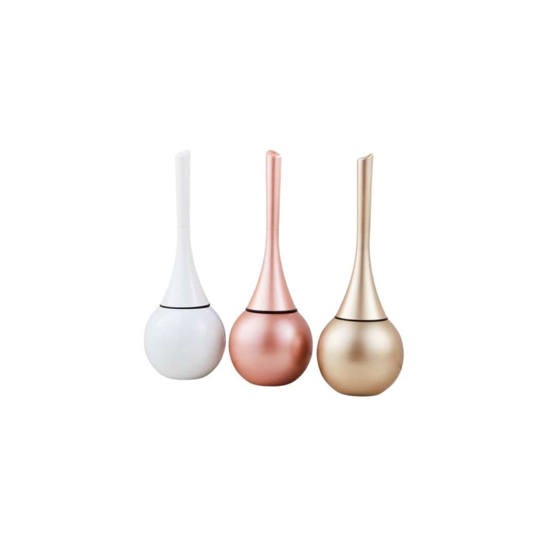 Toilet Brush & Holder Silicone Head Quick-Dry Ventilated Base