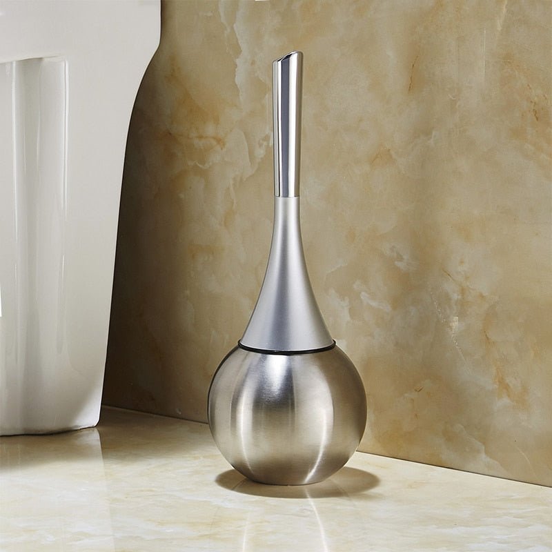 Toilet Brush & Holder Silicone Head Quick-Dry Ventilated Base