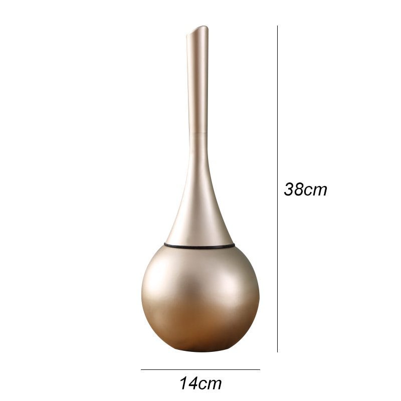 Toilet Brush & Holder Silicone Head Quick-Dry Ventilated Base