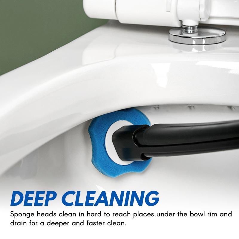 Toilet Brush Hygienic Disposable Sponge Heads 8 Refills