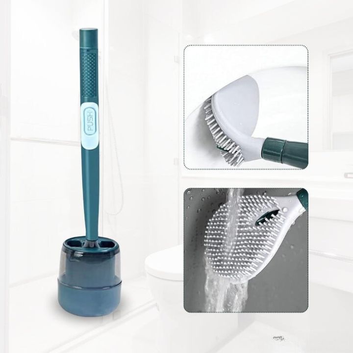 Toilet Brush Integrated Spray Flexible Head Ventilated Holder