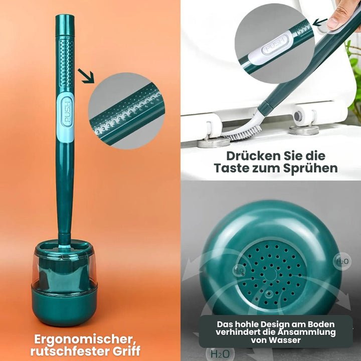 Toilet Brush Integrated Spray Flexible Head Ventilated Holder
