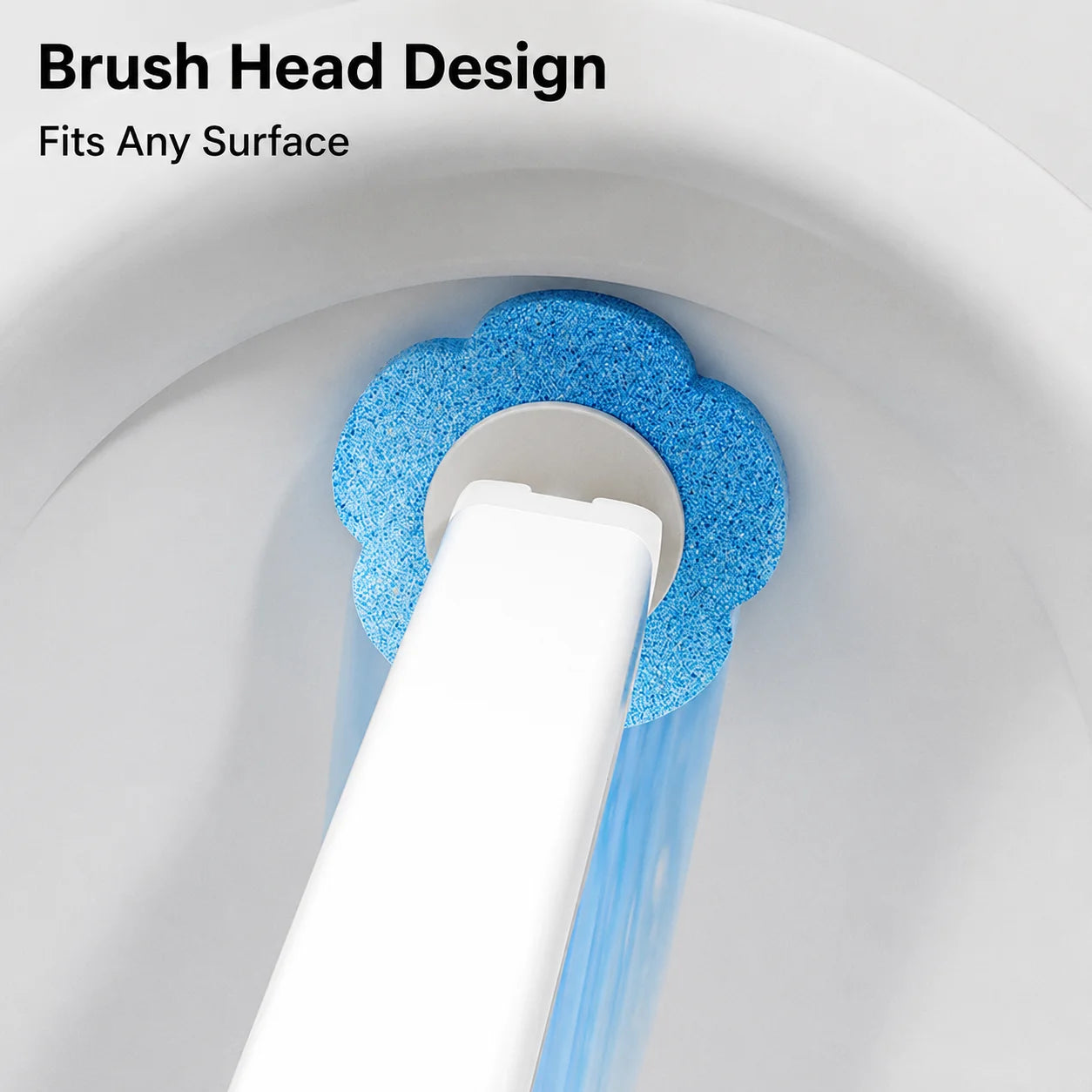 Toilet Brush Pre-Filled Disposable Sponge Heads Ergonomic Release Handle