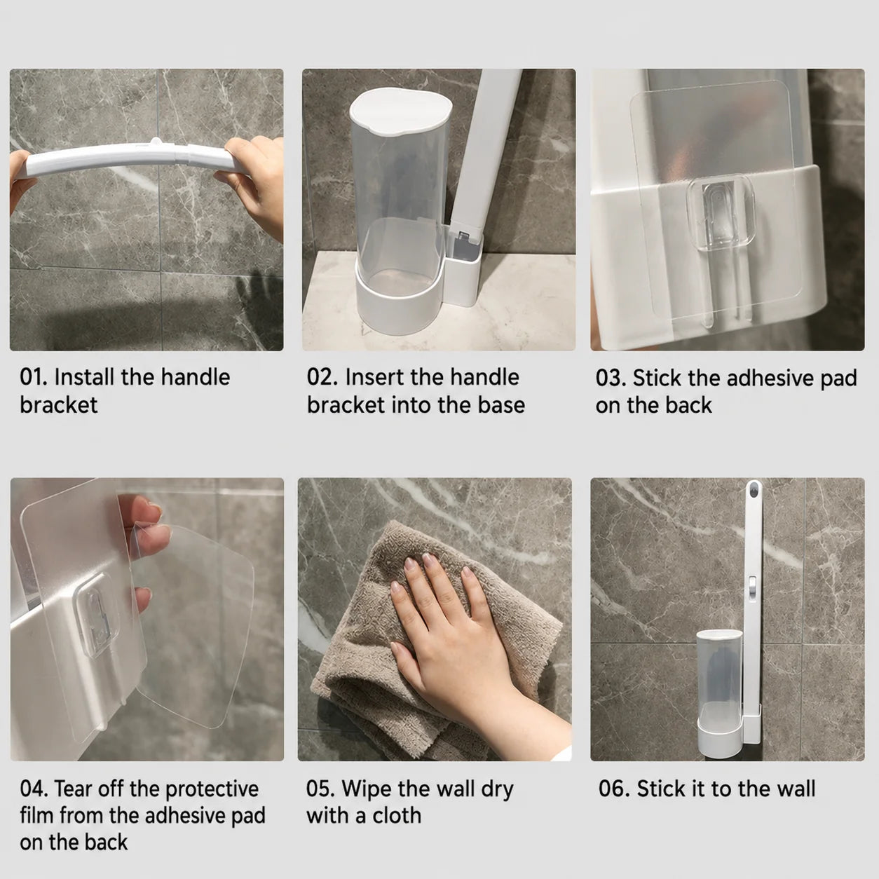 Toilet Brush Pre-Filled Disposable Sponge Heads Ergonomic Release Handle