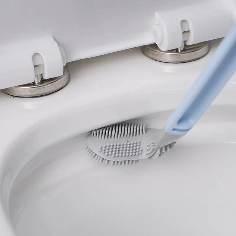 Toilet Brush Triangular Head Long Handle Anti-Adhesive TPR Bristles