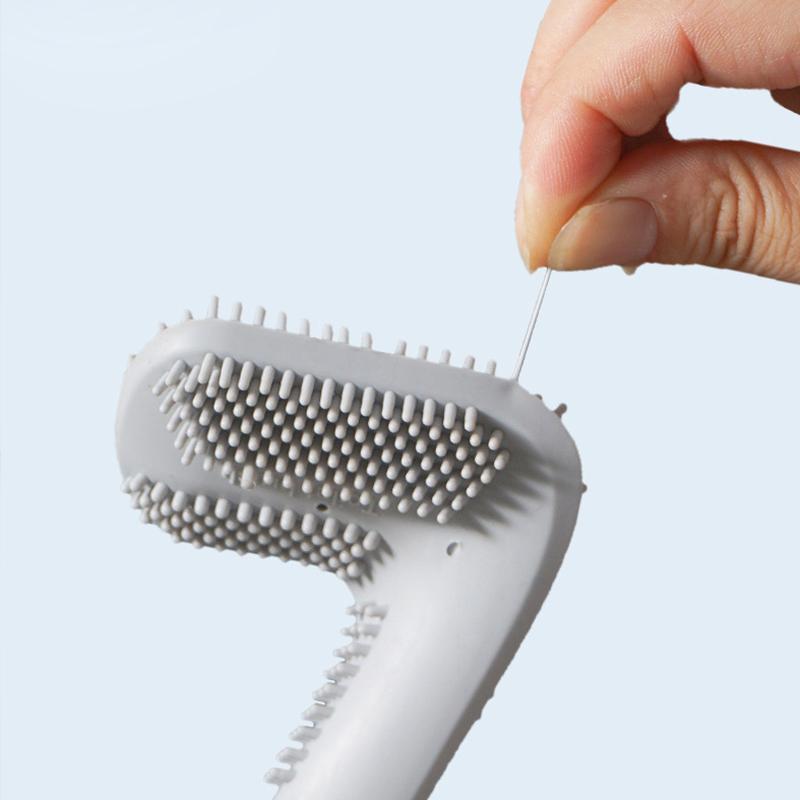 Toilet Brush Triangular TPR Bristles Drill-Free Mount