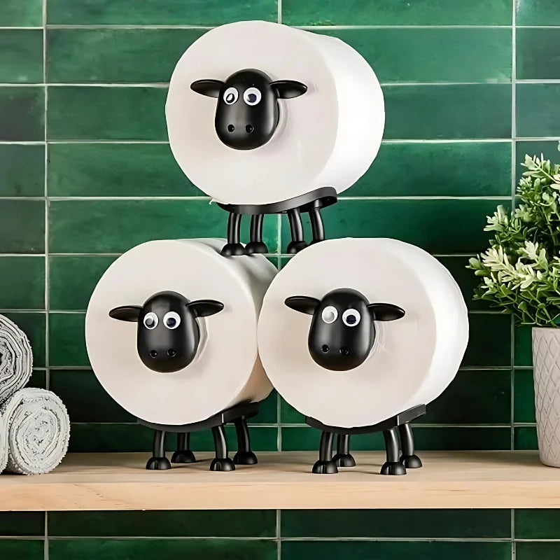 Toilet Paper Holder Sheep Design Compact 3 Pack