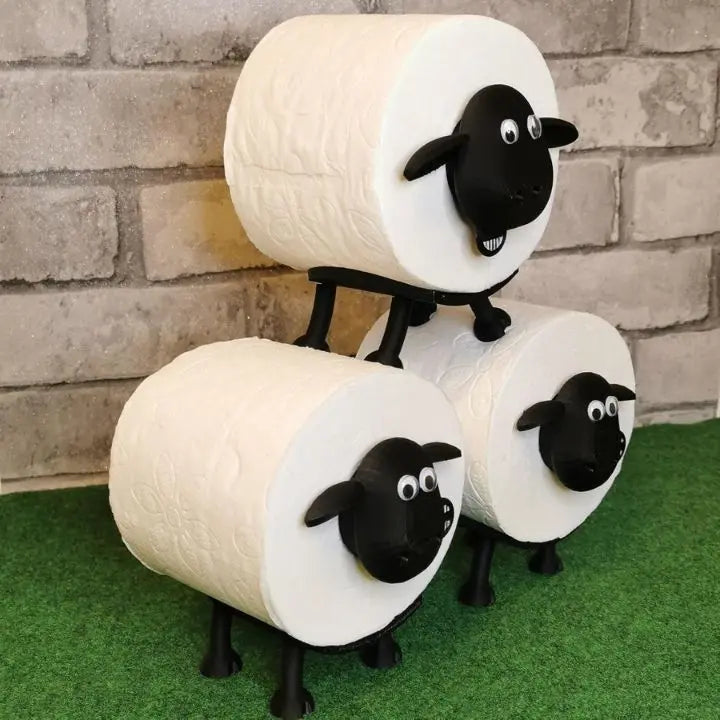 Toilet Paper Holder Sheep Design Tool-Free Installation Eco-Friendly PLA