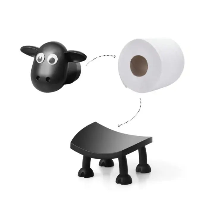 Toilet Paper Holder Sheep Design Tool-Free Installation Eco-Friendly PLA