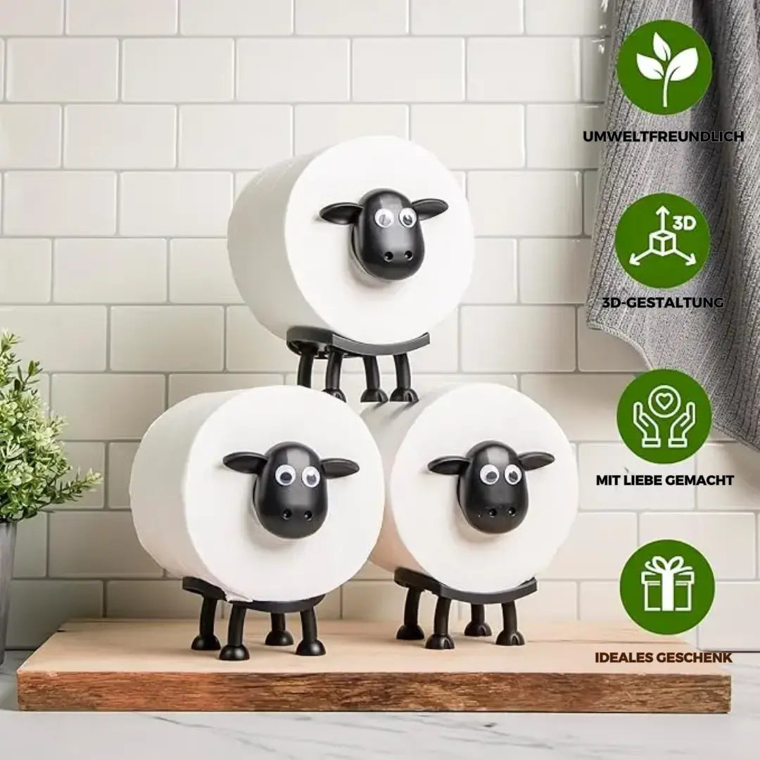 Toilet Paper Holder Sheep-Shaped Freestanding 3D-Printed