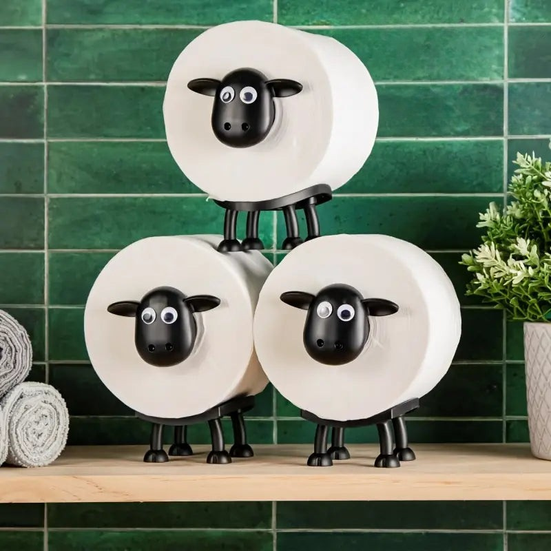 Toilet Paper Holder Sheep-Shaped Freestanding Set of 2