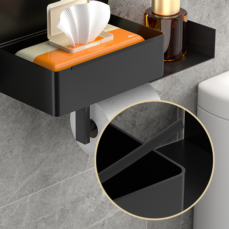 Toilet Paper Holder Stainless Steel Shelf Drill Free Mount