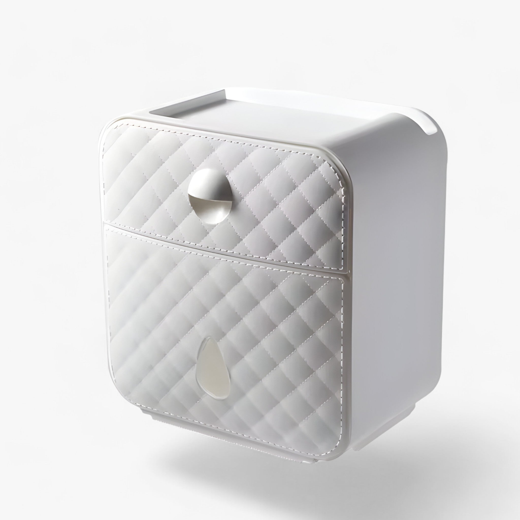 Toilet Paper Holder Wall-Mounted Waterproof Cover & Top Shelf