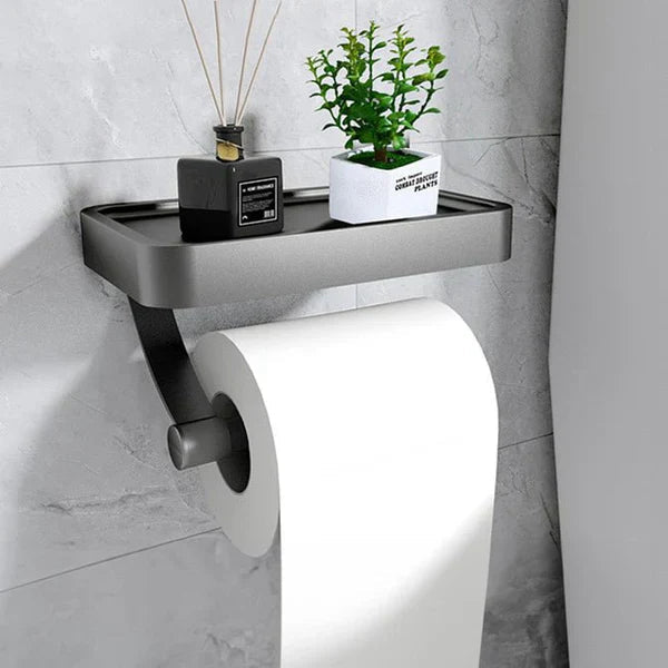 Toilet Paper Holder With Shelf Brushed Stainless