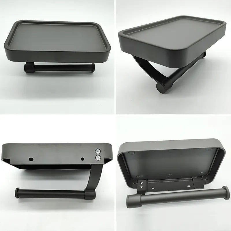 Toilet Paper Holder With Shelf Brushed Stainless