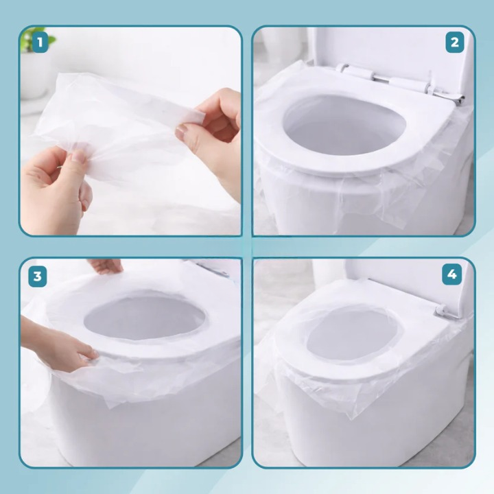 Toilet Seat Covers Double-Layer Biodegradable Pack of 50