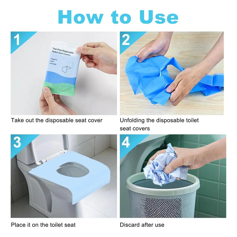 Toilet Seat Covers Extra-Large Double-Layer Waterproof 100 Pack