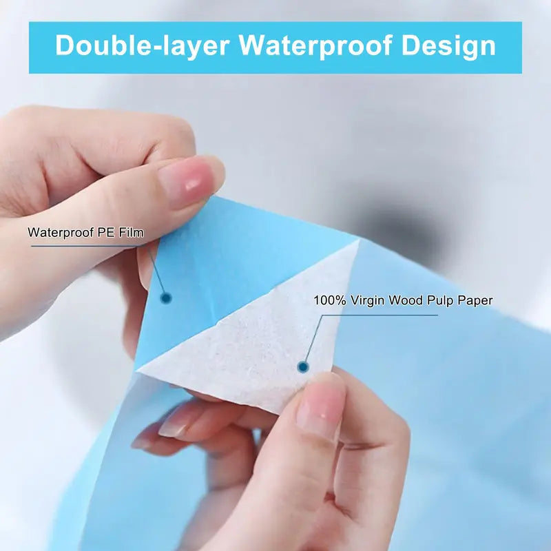 Toilet Seat Covers Extra-Large Double-Layer Waterproof 100 Pack