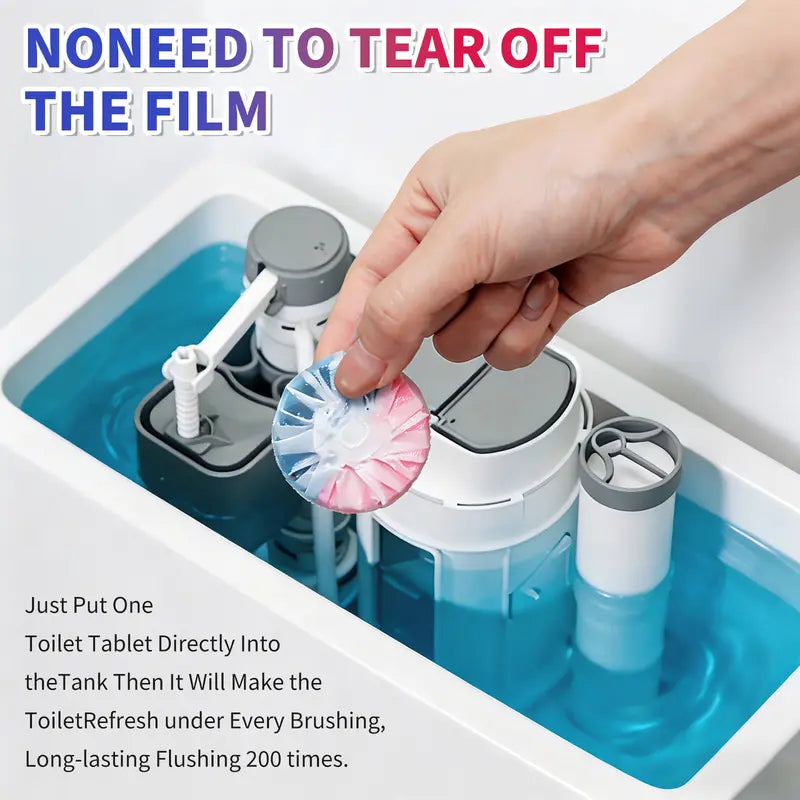 Toilet Tank Cleaner Tablet Dual-Action Water-Soluble Film Phosphate-Free Septic-Safe